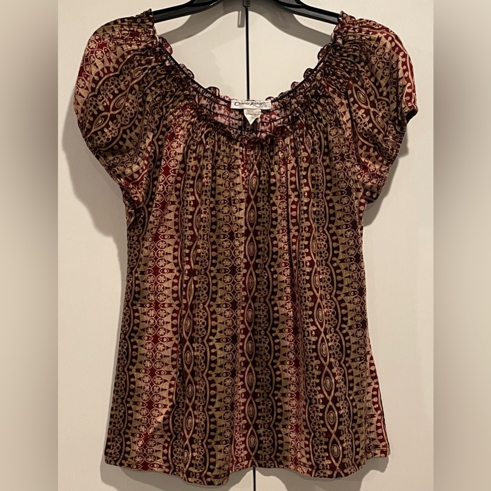 Claudia Richard Short Sleeve Patterned Top